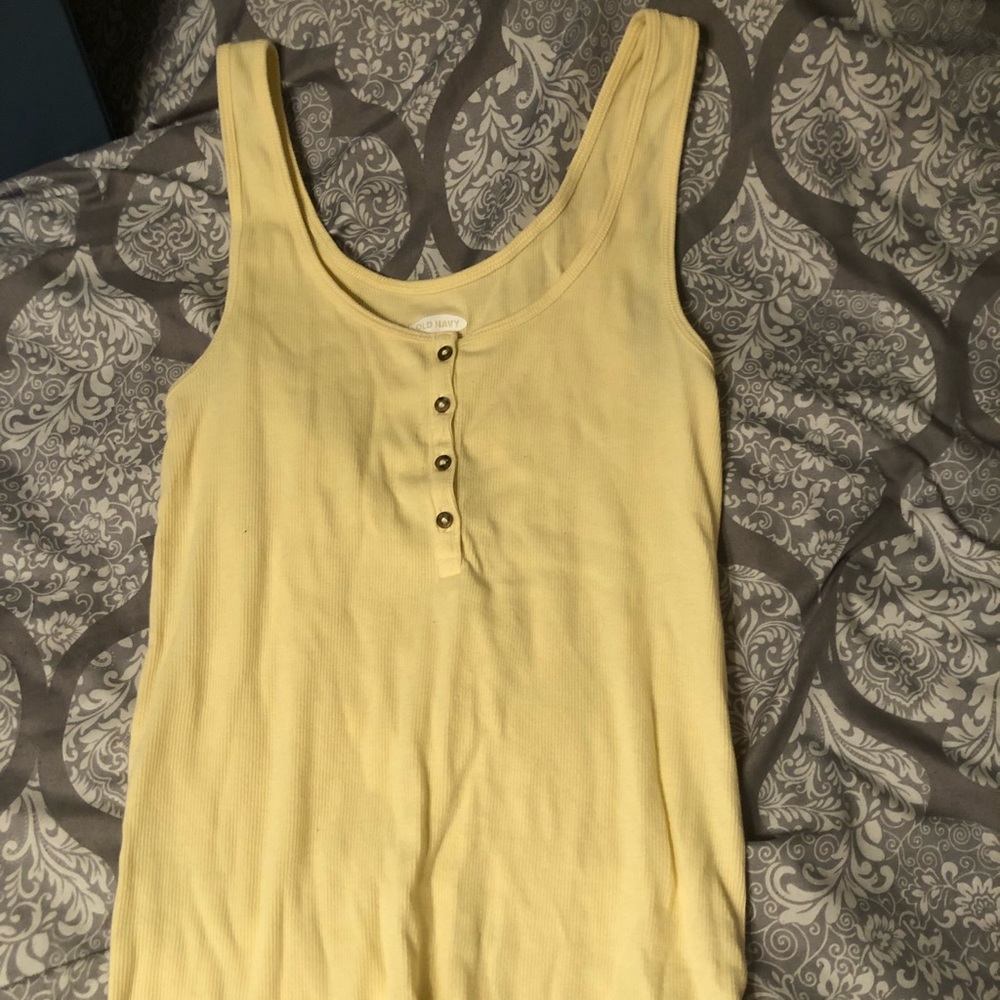 Full length yellow tanktop with buttons